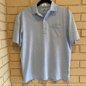 johnnie-O Men's Hangin' Out Cotton Stretch Pocket Polo Shirt Blue Size Small S